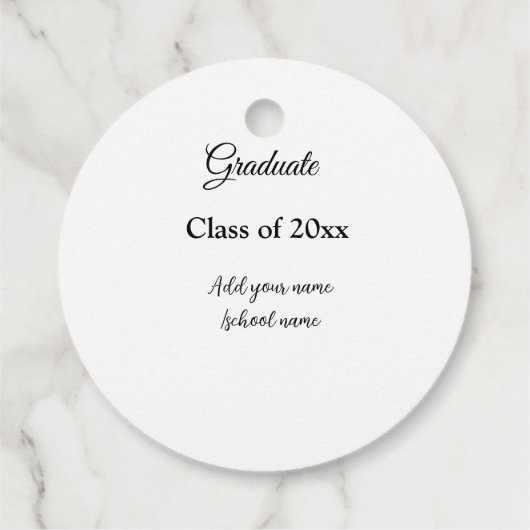 シンプル卒業祝いミニマルハタ フェイバータグ (裏面)