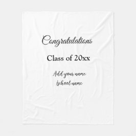 シンプル卒業祝いミニマルハタ フリースブランケット