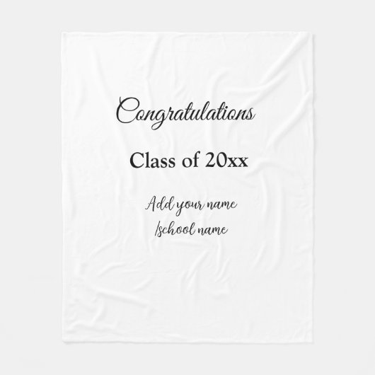 シンプル卒業祝いミニマルハタ フリースブランケット (正面)