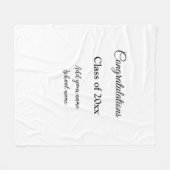 シンプル卒業祝いミニマルハタ フリースブランケット (正面(横))