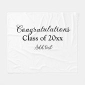 シンプル卒業祝いミニマルハタ フリースブランケット (正面(横))