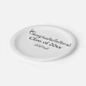 シンプル卒業祝いミニマルハタ ペーパープレート (アングル)