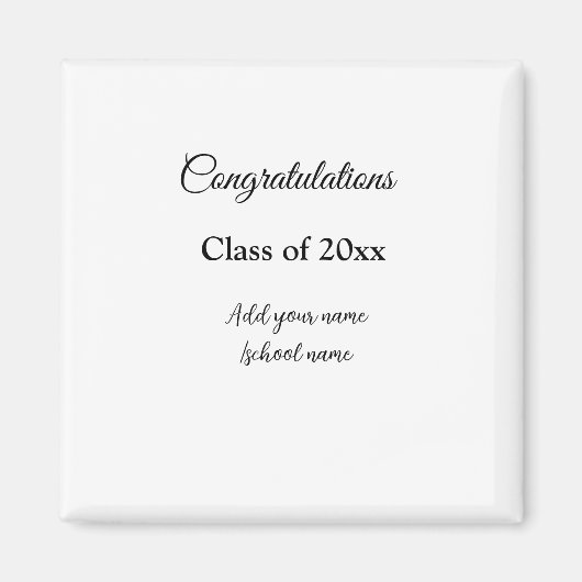 シンプル卒業祝いミニマルハタ マグネット (正面)