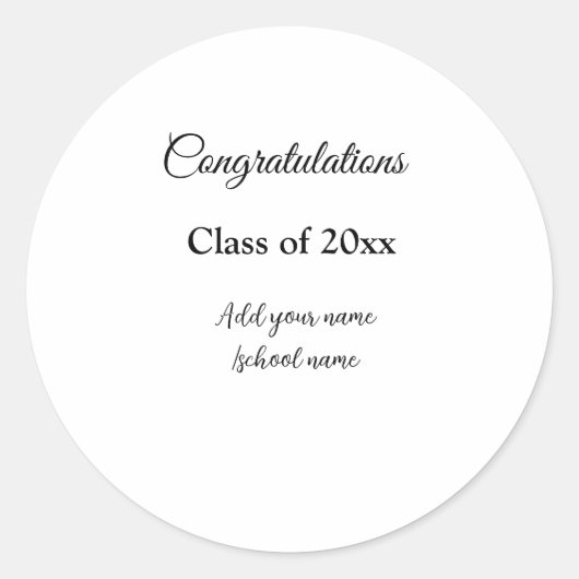 シンプル卒業祝いミニマルハタ ラウンドシール (正面)