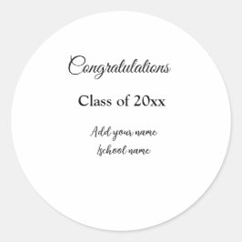 シンプル卒業祝いミニマルハタ ラウンドシール