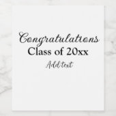 シンプル卒業祝いミニマルハタ ワインラベル (シングルラベル)