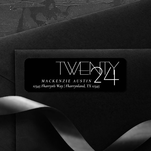 シンプル卒業 |グラーモダンド差出人住所 ラベル