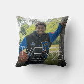 シンプル卒業 |モダンフォトキープサケのスクリプト クッション (裏面)