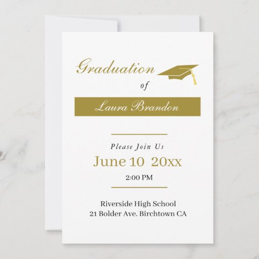 シンプル卒業 招待状 (正面)