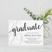 シンプル卒業 |白黒のミニマル 招待状 (スタンド正面)