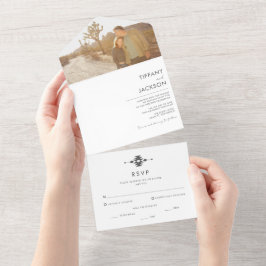 シンプル南西デザートフォト結婚ズ オールインワン招待状