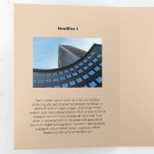 シンプル単色フラ企業のット 三つ折りカード (内部最初)