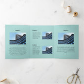 シンプル単色フラ企業のット 三つ折りカード (内部)