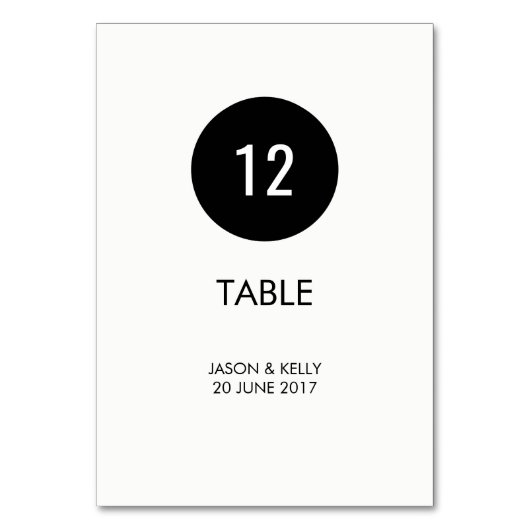 シンプル単色結婚円の表 テーブルナンバー (正面)