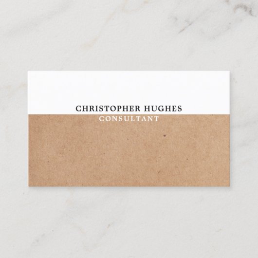 シンプル印刷エレガントクラフトホワイトコンサルタント 名刺 (正面)