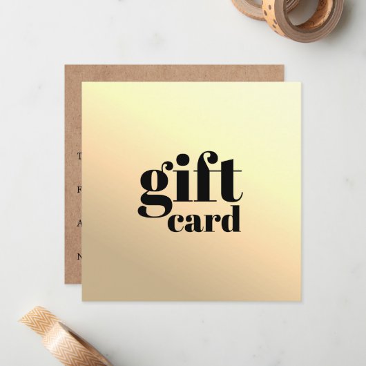 シンプル印刷クラフトフェイク金ゴールド美しいギフトカード ノートカード (正面/裏面インサイチュ)