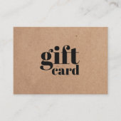 シンプル印刷クラフト美しいギフト証明書 割引カード (正面)