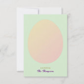 シンプル卵とイースター絵を描卵のパターン緑 サンキューカード (正面)