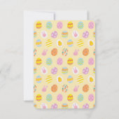 シンプル卵とイースター絵を描卵のパターン黄色 サンキューカード (裏面)