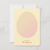 シンプル卵とイースター絵を描卵のパターン黄色 サンキューカード (正面)