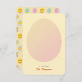 シンプル卵とイースター絵を描卵のパターン黄色 サンキューカード