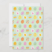 シンプル卵型ソフトグリーン子供の誕生日 招待状 (裏面)