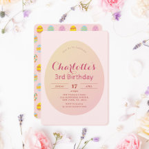 シンプル卵型ソフトピンク子供の誕生日