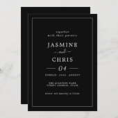 シンプル及びエレガントクラシック結婚式招待状 招待状 (正面/裏面)