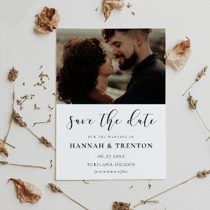 シンプル及びエレガントデザイン写真カード セーブザデート