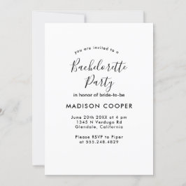 シンプル及びエレガントバチェロレッテ 招待状