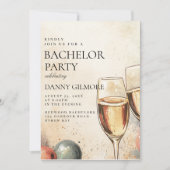 シンプル及びエレガントバチュラーパーティ 招待状 (正面)