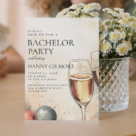 シンプル及びエレガントバチュラーパーティ 招待状