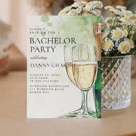 シンプル及びエレガントバチュラーパーティ 招待状