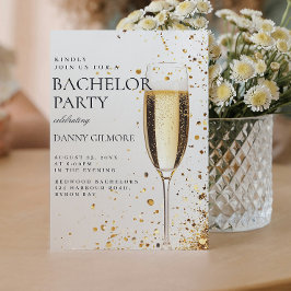 シンプル及びエレガントバチュラーパーティ 招待状