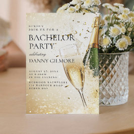 シンプル及びエレガントバチュラーパーティ 招待状