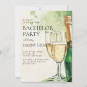 シンプル及びエレガントバチュラーパーティ 招待状 (正面)