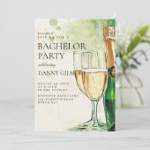 シンプル及びエレガントバチュラーパーティ 招待状 (スタンド正面)