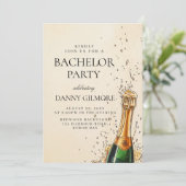 シンプル及びエレガントバチュラーパーティ 招待状 (スタンド正面)