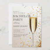 シンプル及びエレガントバチュラーパーティ 招待状 (正面)