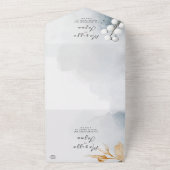 シンプル及びエレガントフローラ結婚の オールインワン招待状 (外側)