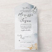 シンプル及びエレガントフローラ結婚の オールインワン招待状 (内側)