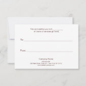 シンプル及びエレガントブラックギフト証書 (裏面)