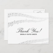 シンプル及びエレガントミュージカルサンキューカード ポストカード (正面/裏面)