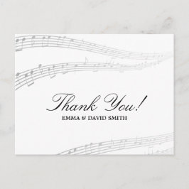 シンプル及びエレガントミュージカルサンキューカード ポストカード