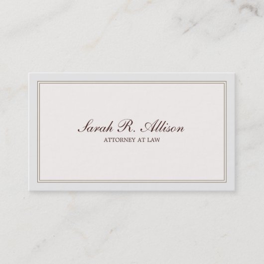 シンプル及びエレガント弁護士アイボリー付縁どき 名刺 (正面)