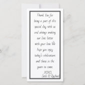 シンプル及びエレガント披露宴 サンキューカード (正面)