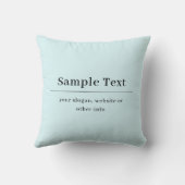 シンプル及びエレガント文字テンプレート | ライトブルー クッション (裏面)
