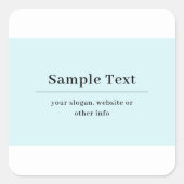 シンプル及びエレガント文字テンプレート | ライトブルー スクエアシール (正面)