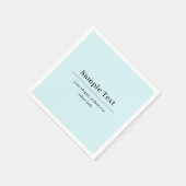 シンプル及びエレガント文字テンプレート | ライトブルー スタンダードカクテルナプキン (角)