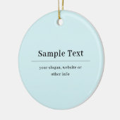 シンプル及びエレガント文字テンプレート | ライトブルー セラミックオーナメント (左)